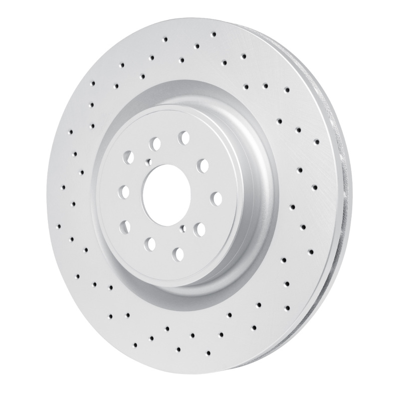 Subaru WRX STI Brake Rotor (1) - Front - R1 Concepts - Hi-Carbon Alloy GeoMET Rotor - Drilled - `18-`25